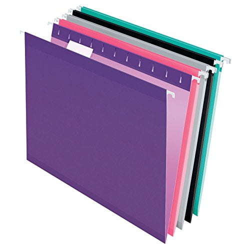 Two-Tone for Foolproof Filing Letter Size Assorted Colors 1/5-Cut Adjustable Tabs 25 Per Box Pendaflex Recycled Hanging File Folders 81663